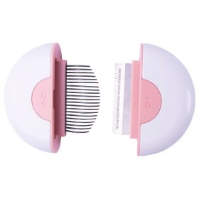 Pet Life 'LYNX' 2-in-1 Travel Connecting Grooming Pet Comb and Deshedder (Color: pink, size: large)